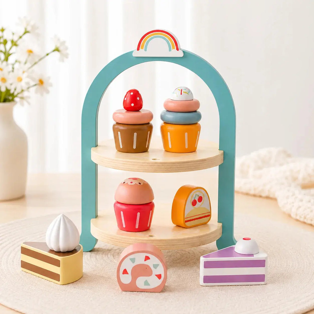 Service à Gâteaux en Bois pour Enfant – SweetTower™