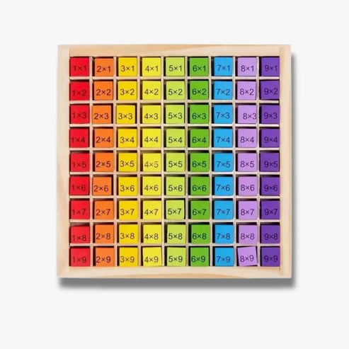 Table de multiplication Montessori en bois colorée - EduMath™