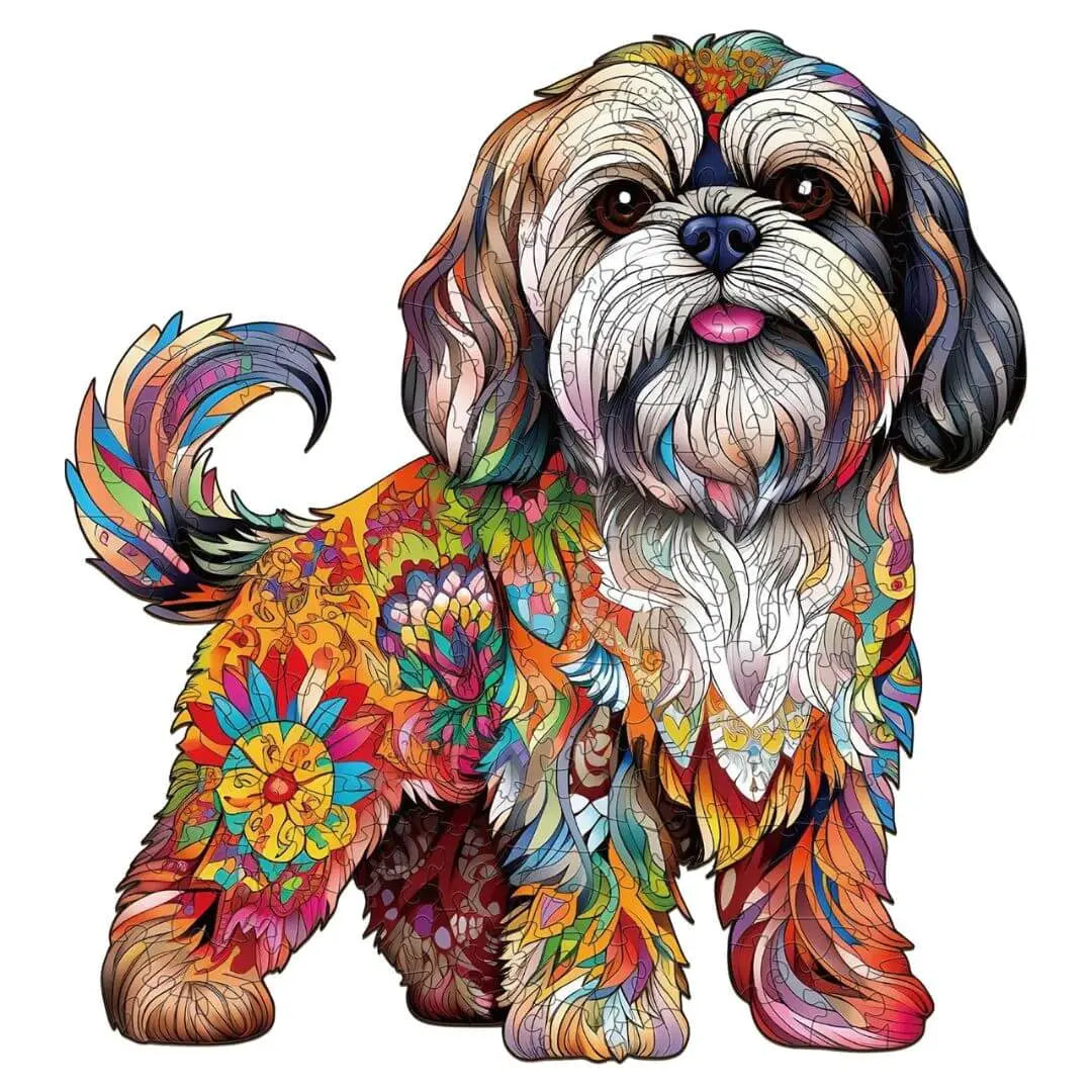 puzzle-bois-chien-colore-pieces-uniques